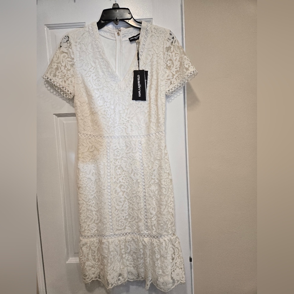 Karl Lagerfeld Cream Lace Dress - Promesa Dress